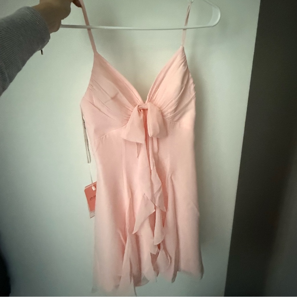 Pink Ruffle Mini Dress - Picture 6 of 7